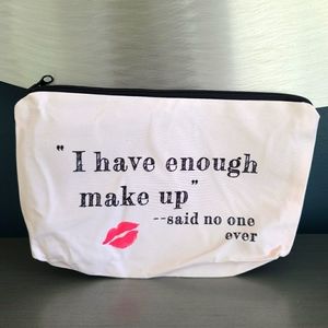 New cute cosmetic makeup black white bag
